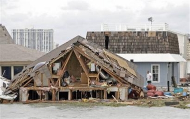 A destroyed house boat is shown in the aftermath of Hurricane Wilma, Monday, Oct. 24, 2005 in North Bay Village, Fla.