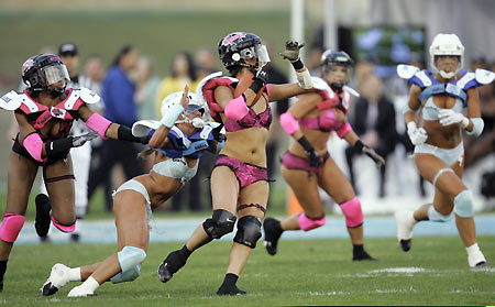 Third annual Lingerie Bowl football game
