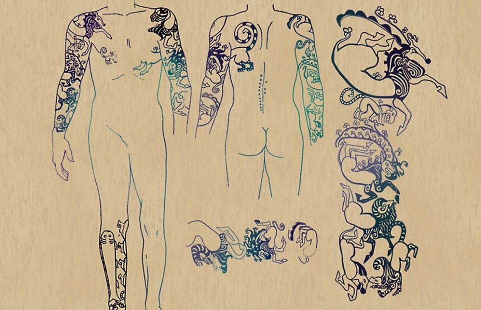 俄羅斯出土2500年前古尸 左肩文有復(fù)雜圖案或為“烏科克公主”