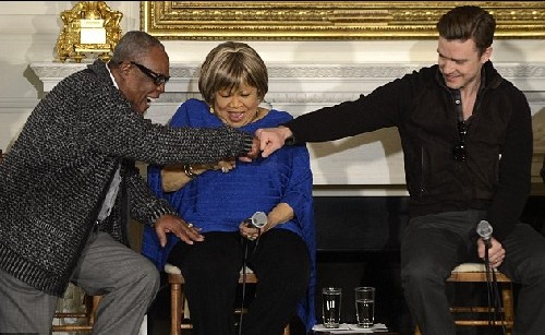 <BR>白宮音樂會見偶像 美國第一夫人尖叫難抑興奮之情