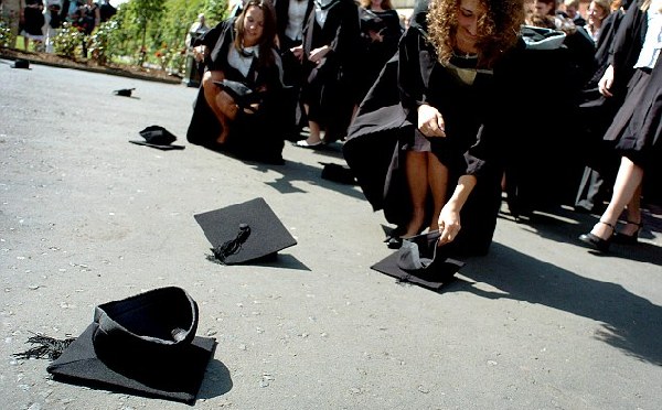 英大學禁畢業生空中“拋帽”