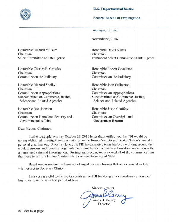 劇情又反轉!FBI不起訴希拉里 “郵件門”陰霾散去